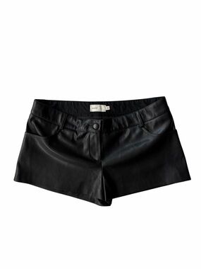 NWOT with defects CULTNAKED Black Vegan Leather Boy Shorts in Black-Size Small